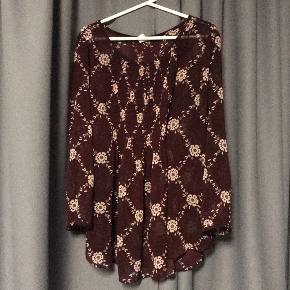 Maroon Floral Shirt